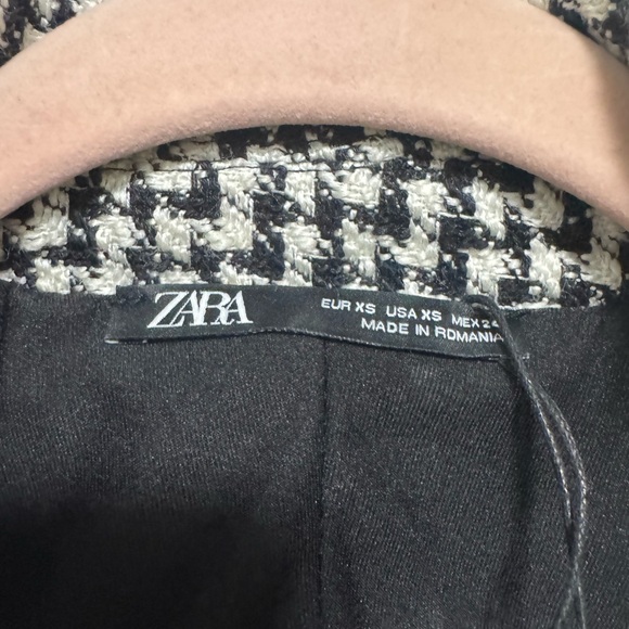 Zara Houndstooth Black and White Open Back Blazer Dress - Picture 9 of 11